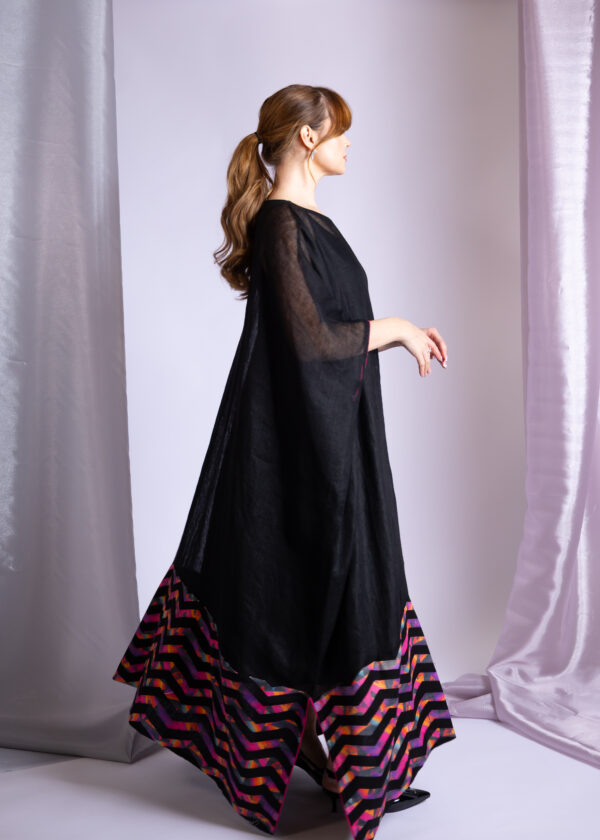Black Dress with Colorful Pattern - Image 3