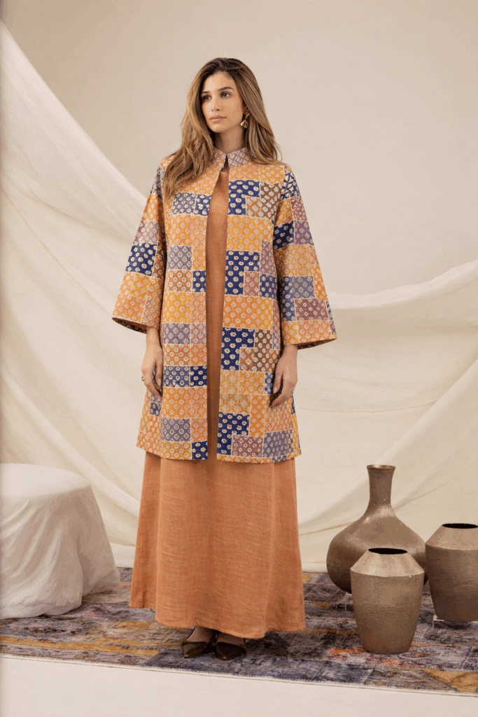Pattern Jacket and Under Dress