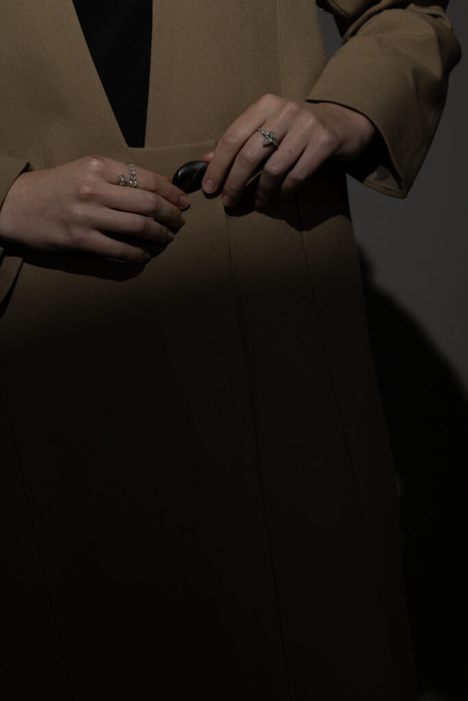 Straight Cut Taupe Abaya with a Statement Button