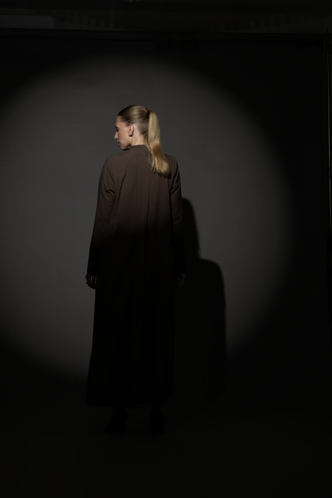 Straight Cut Mocha Abaya with a Statement Button