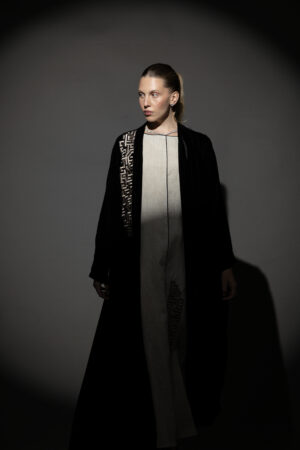 Black Silk Velvet Abaya Set