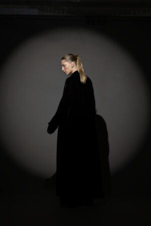 Brown Silk Velvet Abaya Set - Image 5