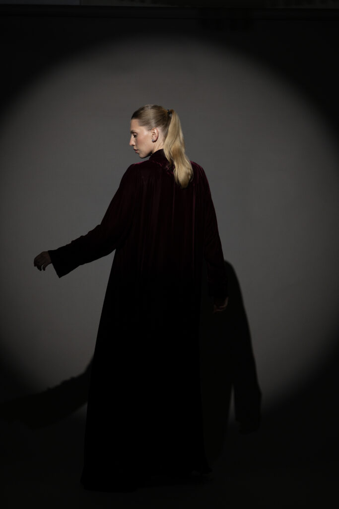Maroon Silk Velvet Abaya Set
