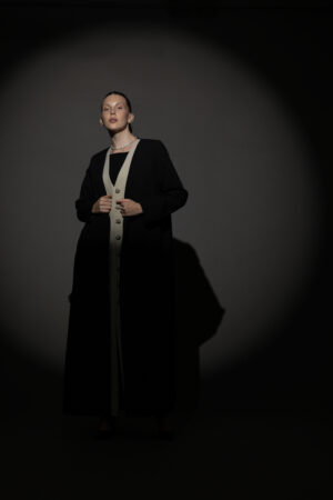 Black And Beige Full Button Blazer - Image 5