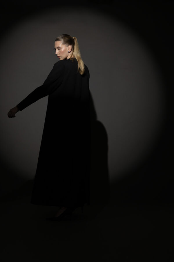 Black And Beige Full Button Blazer