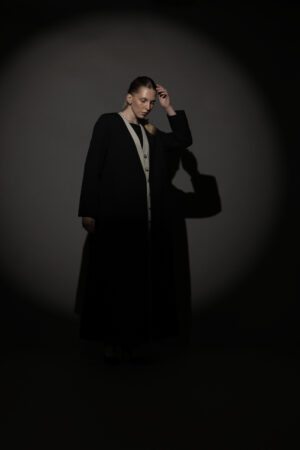 Black And Beige Full Button Blazer - Image 6