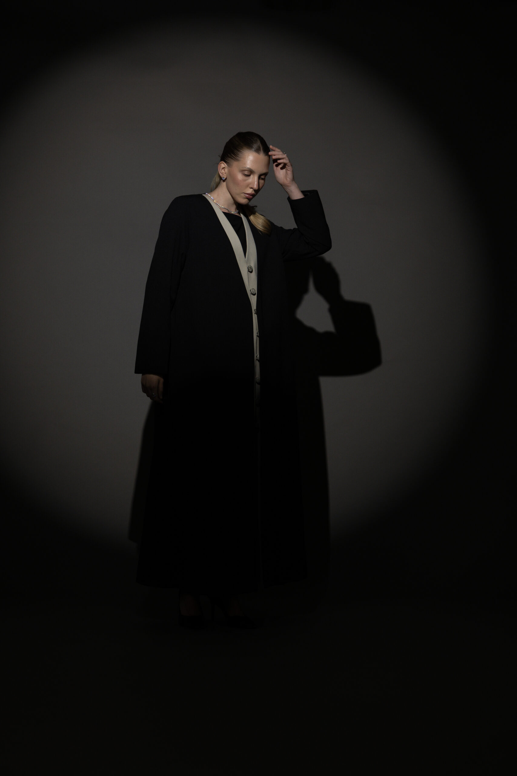 Black And Beige Full Button Blazer - Image 6