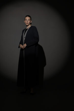 Blue And Grey Full Button Blazer - Image 3