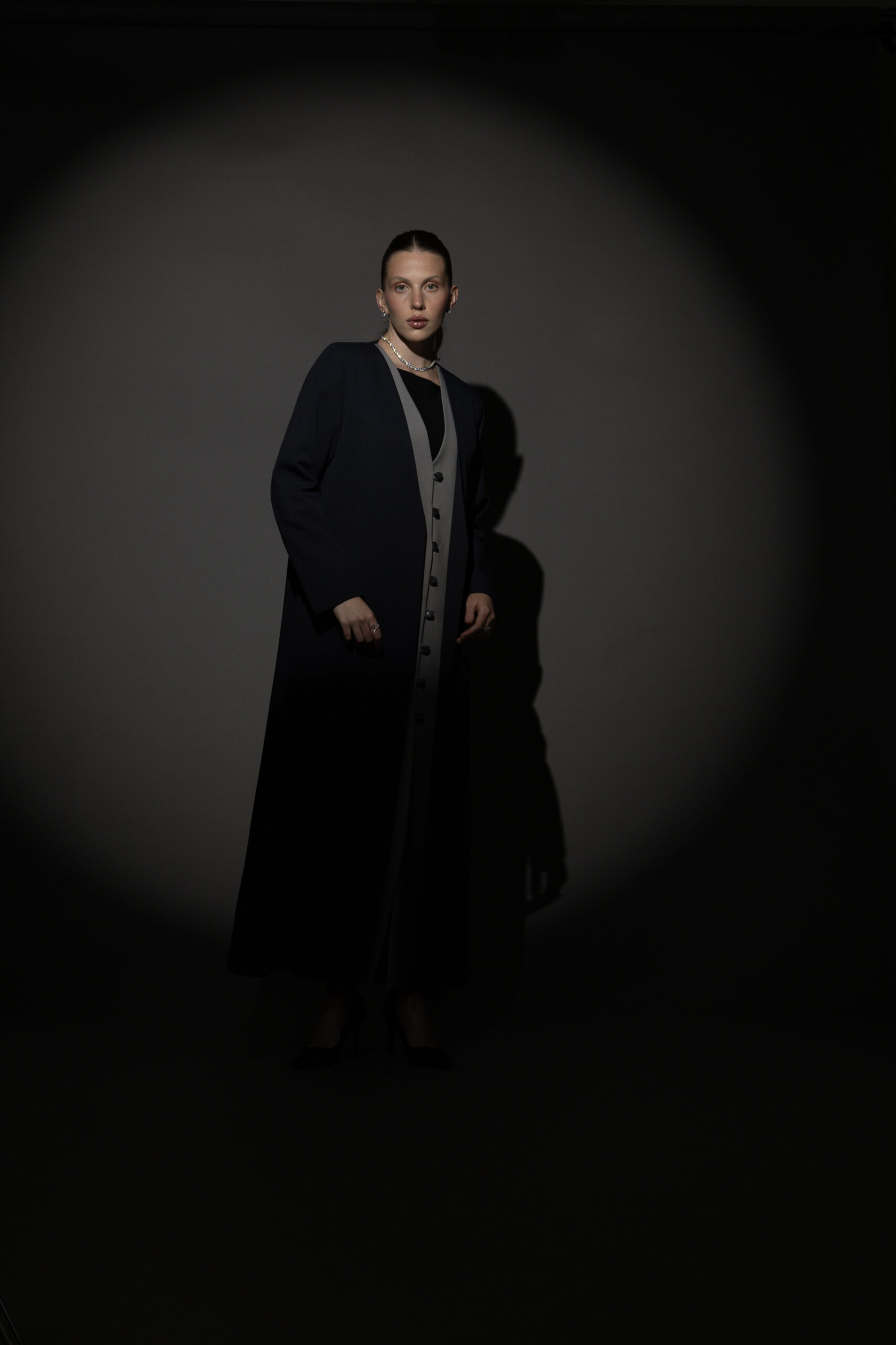 Blue And Grey Full Button Blazer - Image 1