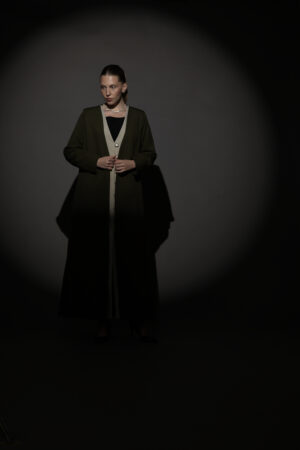 Olive Green And Beige Full Button Blazers - Image 2