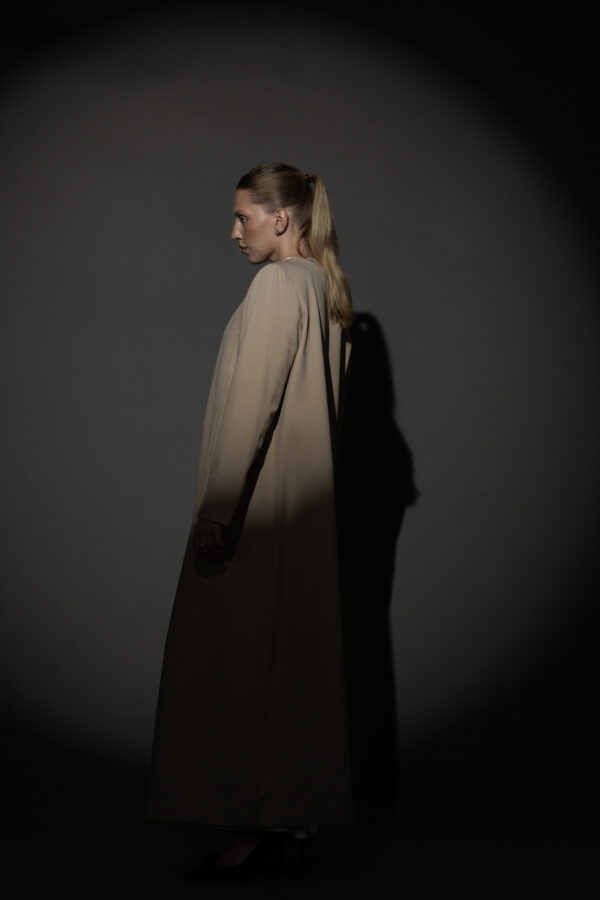 Beige And Off-White Full Button Blazer