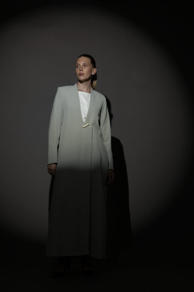 Straight-Cut Green Abaya with Statement Button