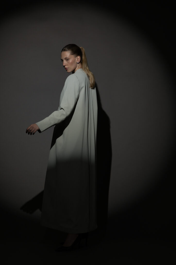Straight-Cut Green Abaya with Statement Button