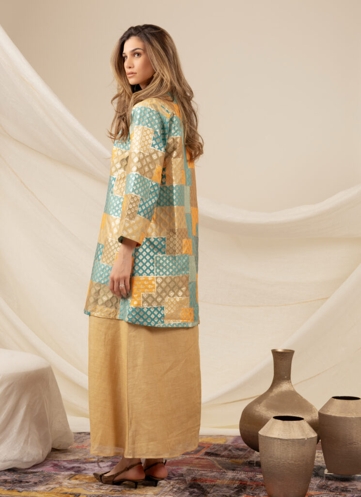 Pattern Jacket and Under Dress