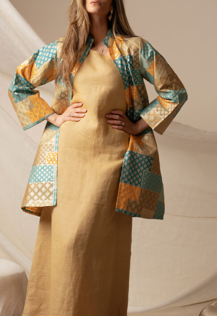 Pattern Jacket and Under Dress