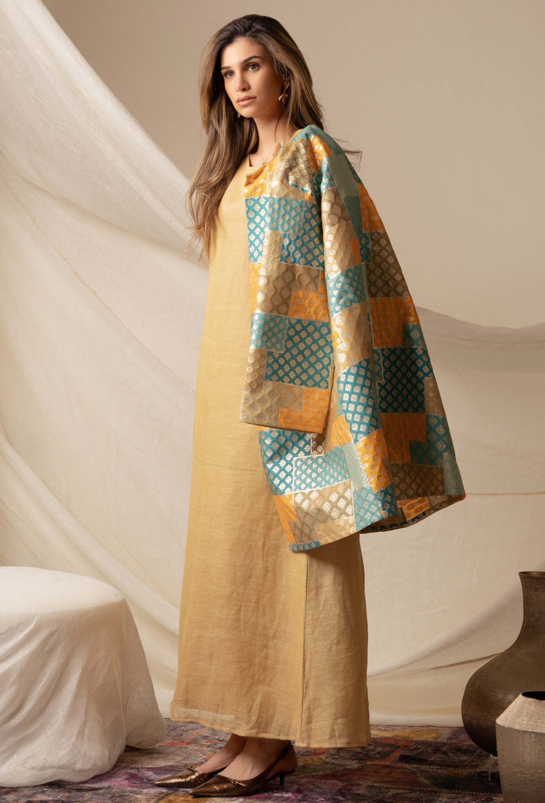 Pattern Jacket and Under Dress - Image 1