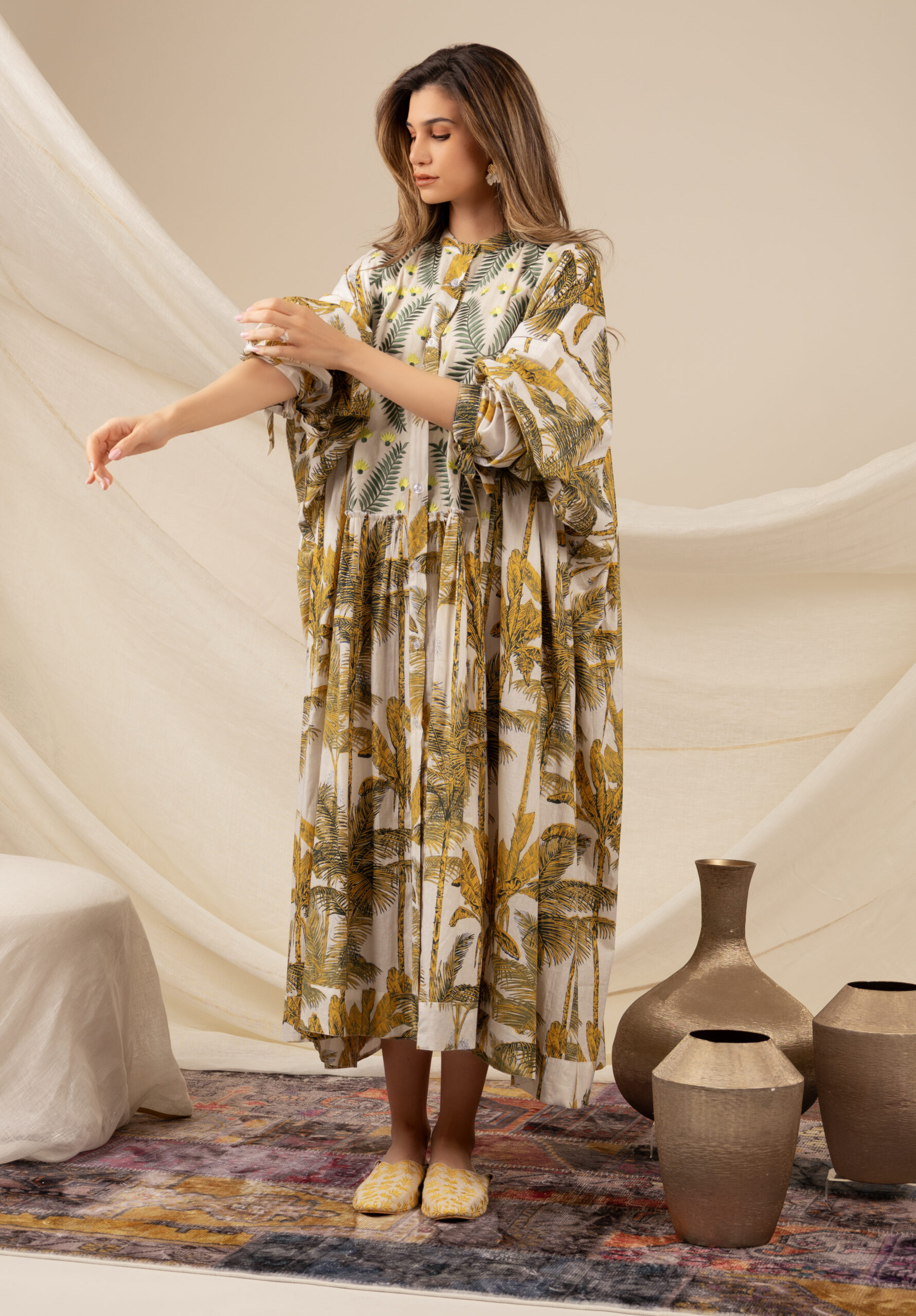 Yellow Palm Tree Dress - Image 2