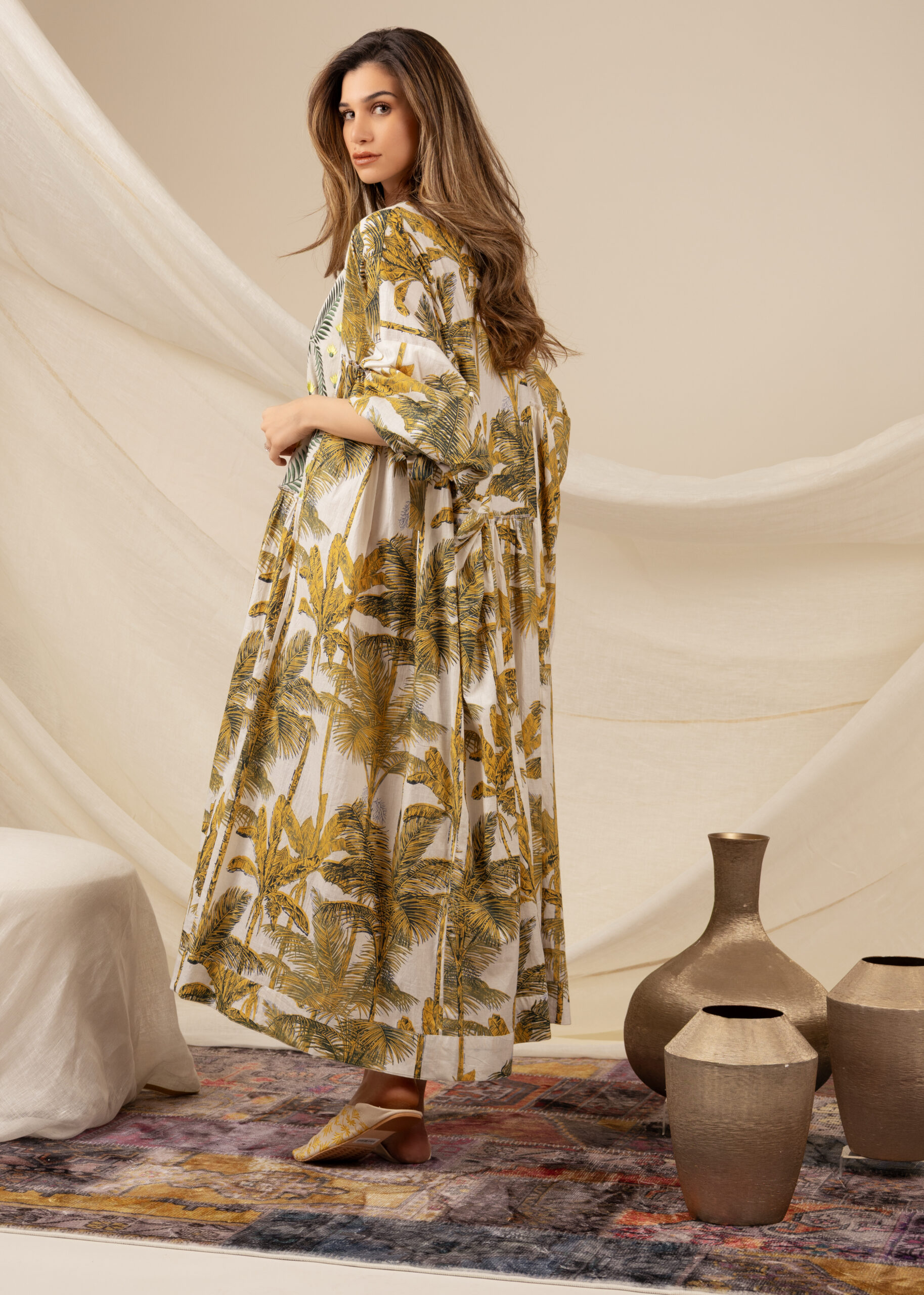 Yellow Palm Tree Dress - Image 3