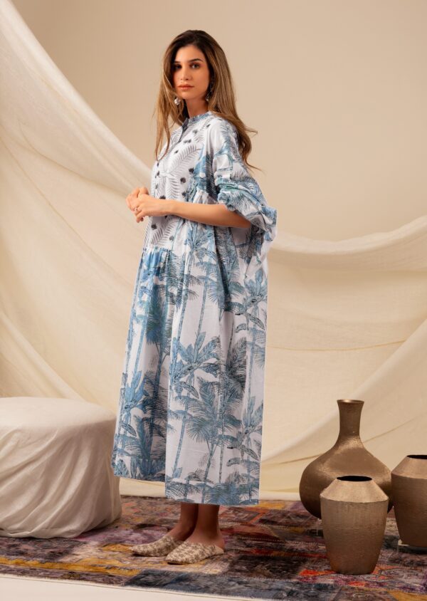 Blue Palm Tree Dress