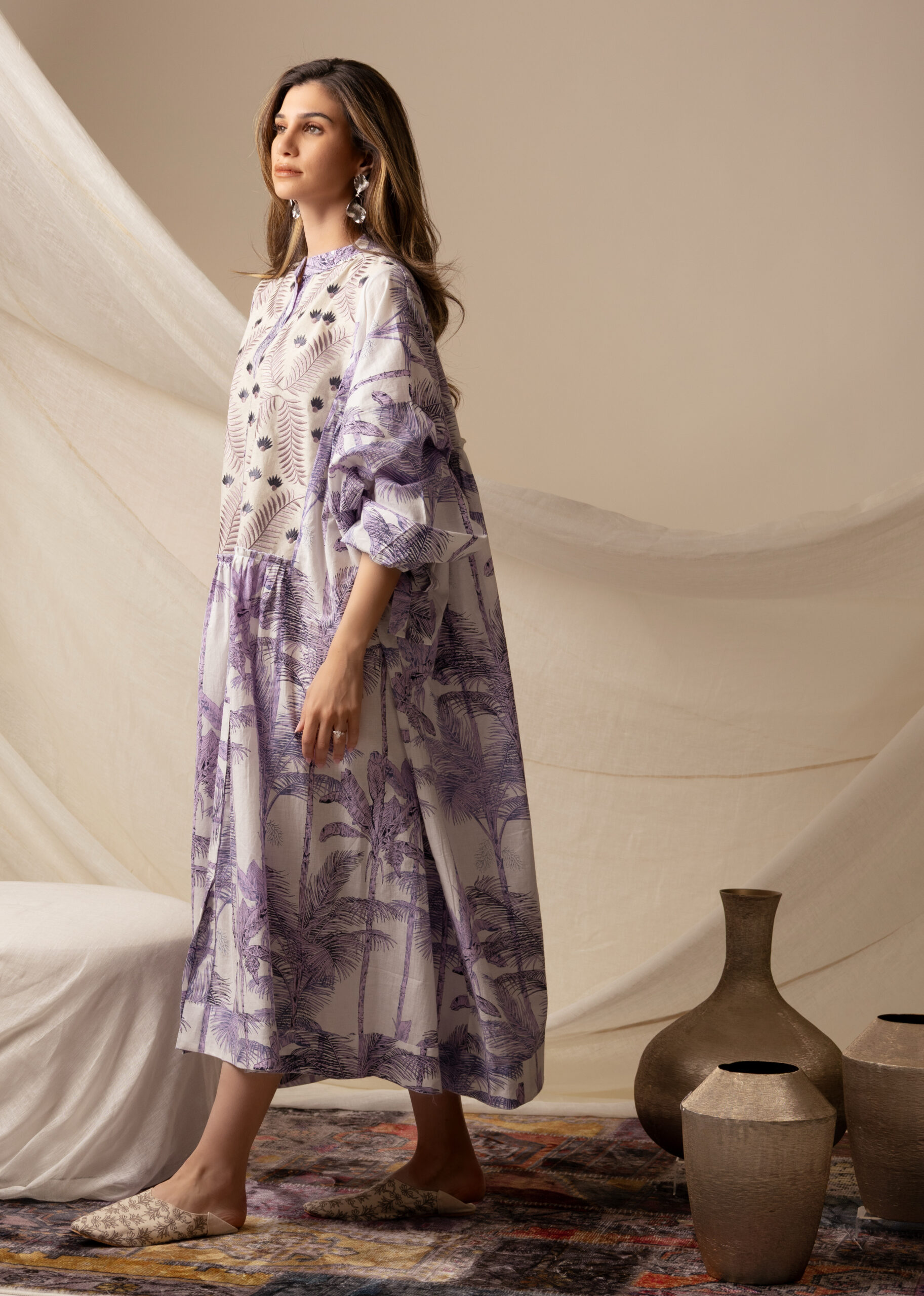 Purple Palm Tree Dress - Image 1
