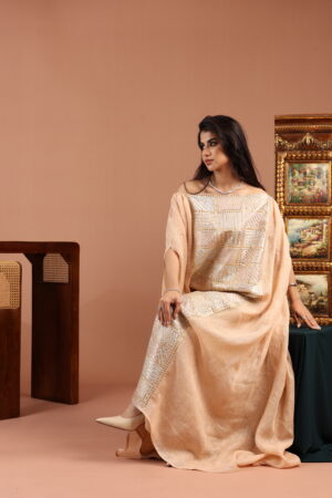 Off The Shoulder Peach Dress - Image 2