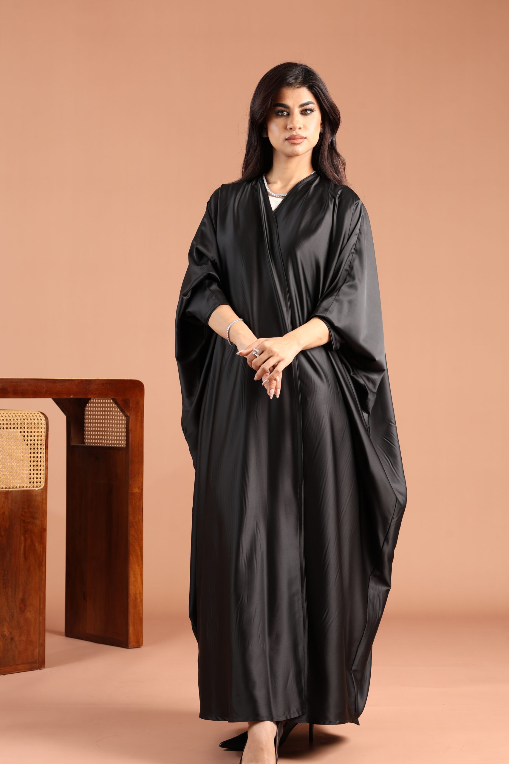 Black Silk Abaya - Image 2