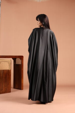 Black Silk Abaya - Image 4