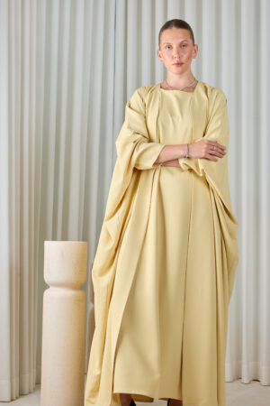 Soft yellow Essential Abaya Sets - Image 4