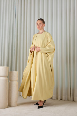 Soft yellow Essential Abaya Sets - Image 6