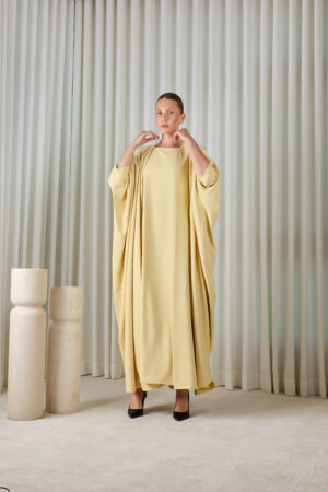 Soft yellow Essential Abaya Sets - Image 8