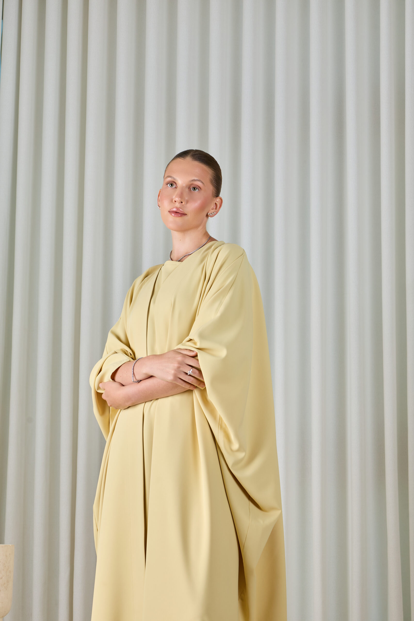 Soft yellow Essential Abaya Sets - Image 2