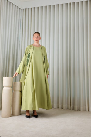 Sage Green Geometric Abaya Sets - Image 10