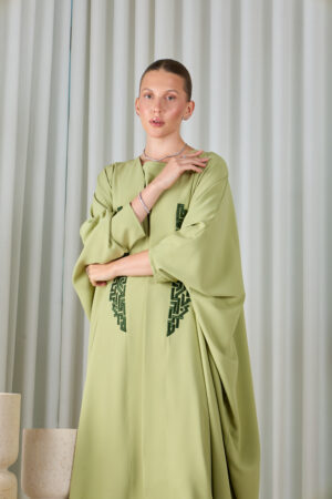Sage Green Geometric Abaya Sets - Image 5