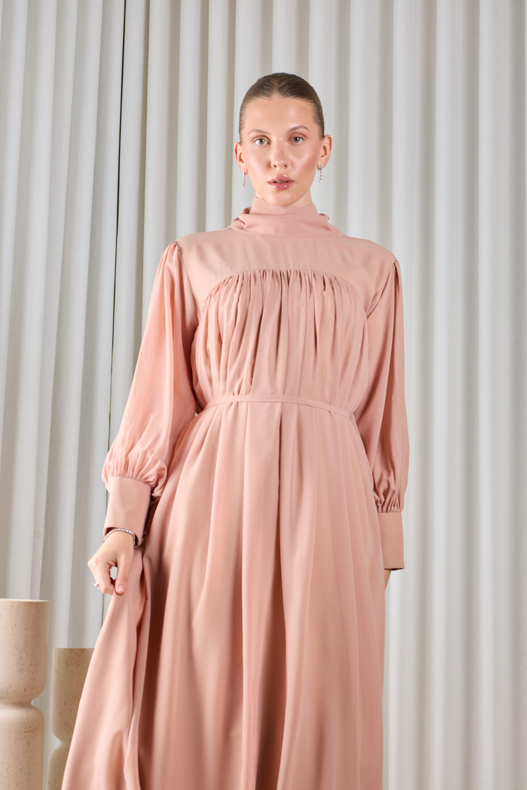 Blush Gathered Dress - Image 1