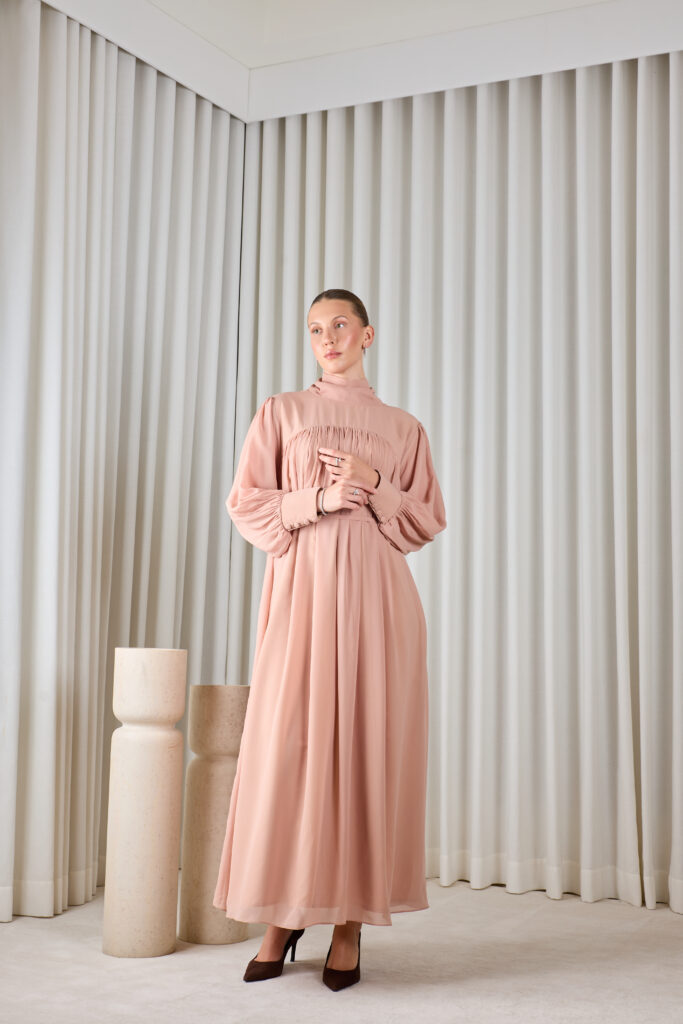 Blush Gathered Dress
