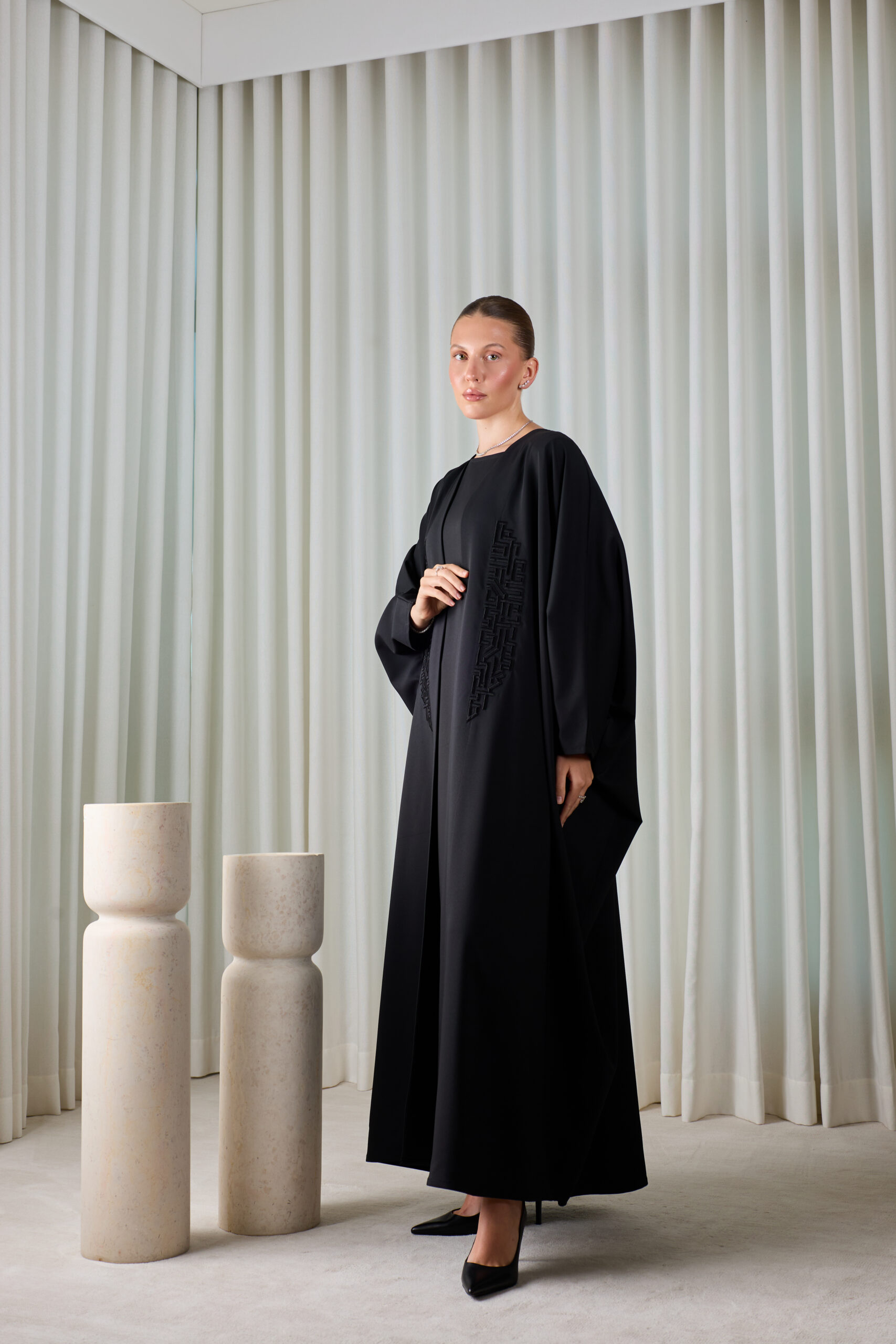 Noir Geometric Abaya Sets - Image 5