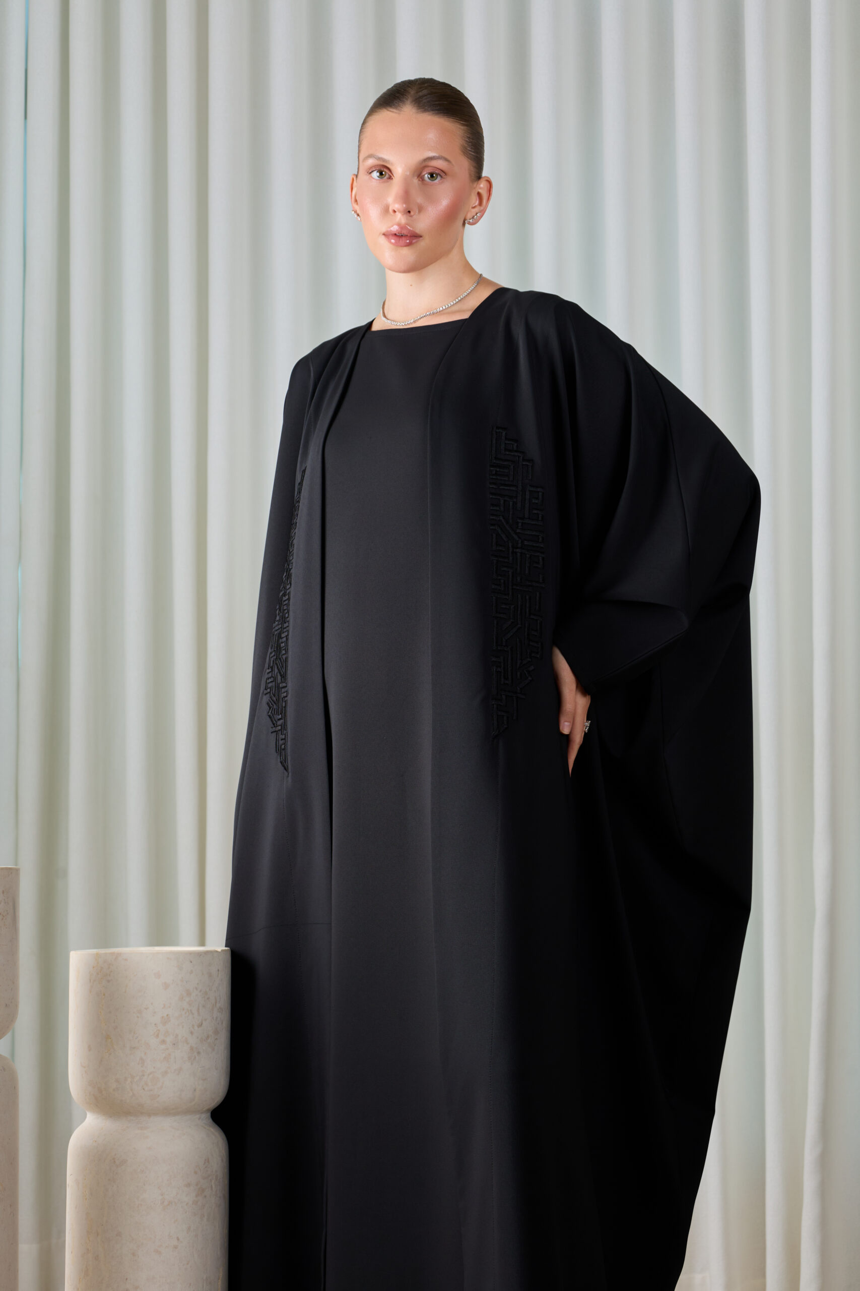 Noir Geometric Abaya Sets - Image 6