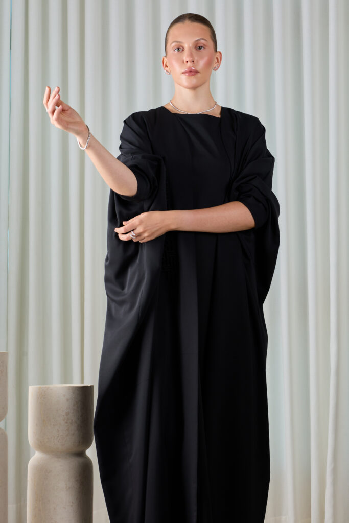 Noir Geometric Abaya Sets