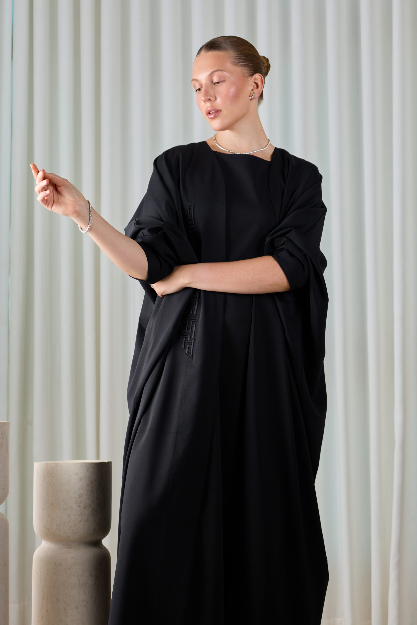 Noir Geometric Abaya Sets - Image 8