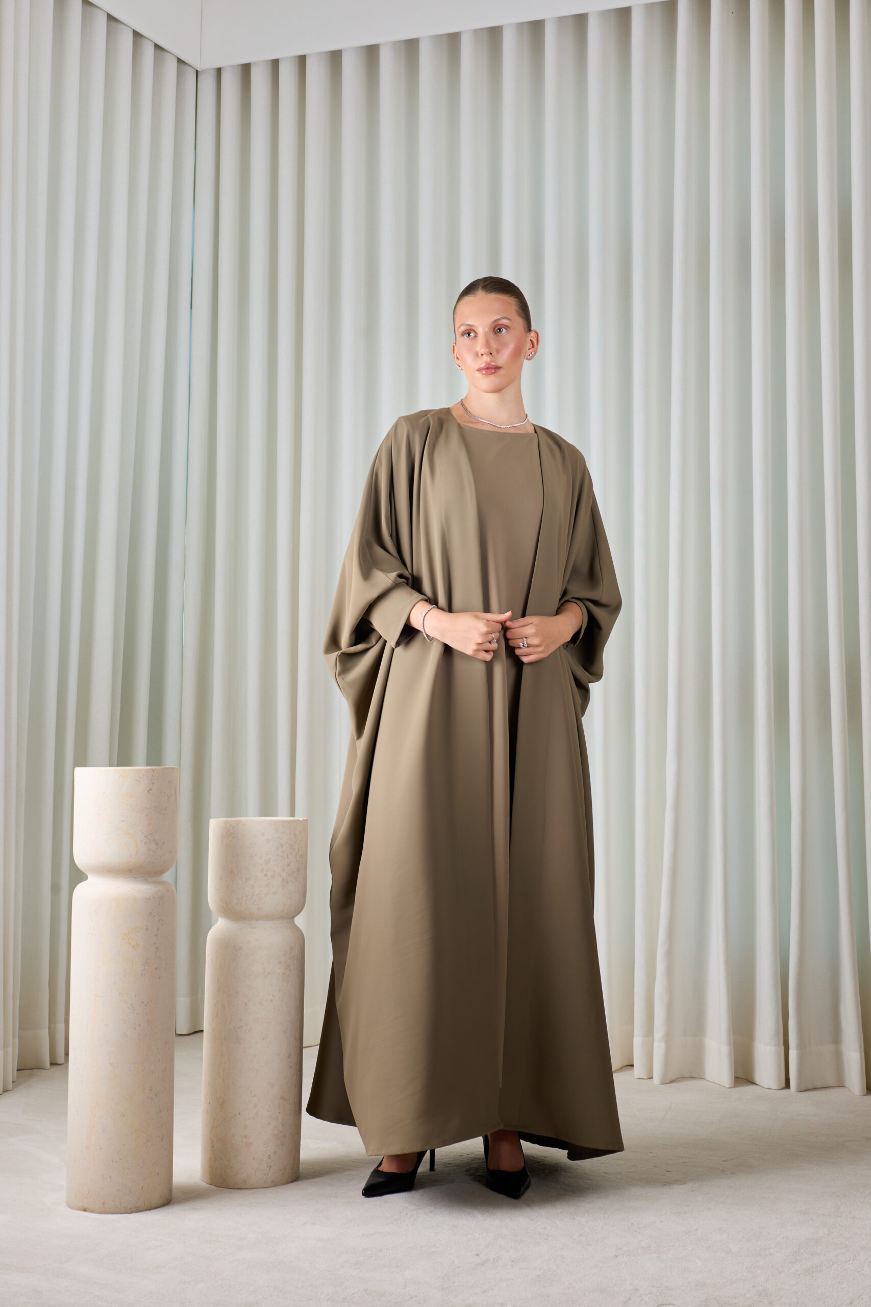 Kaki Essential Abaya Sets - Image 7