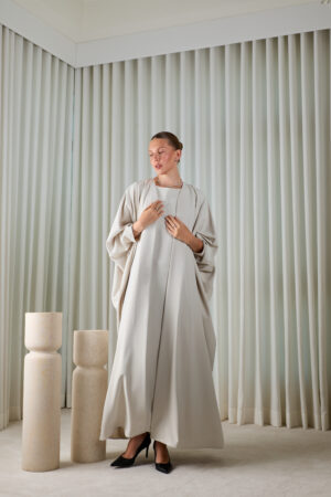 Pearl Grey Essential Abaya Sets - Image 6