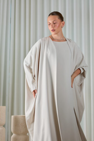 Pearl Grey Essential Abaya Sets - Image 1